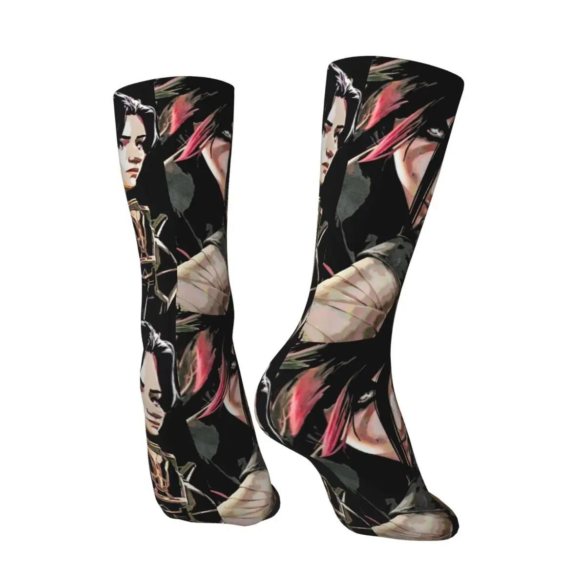 Arcane Anime Game Funny Socks Trendy Stockings Spring Non-Slip Women Men Socks Warm Soft Graphic Cycling Socks