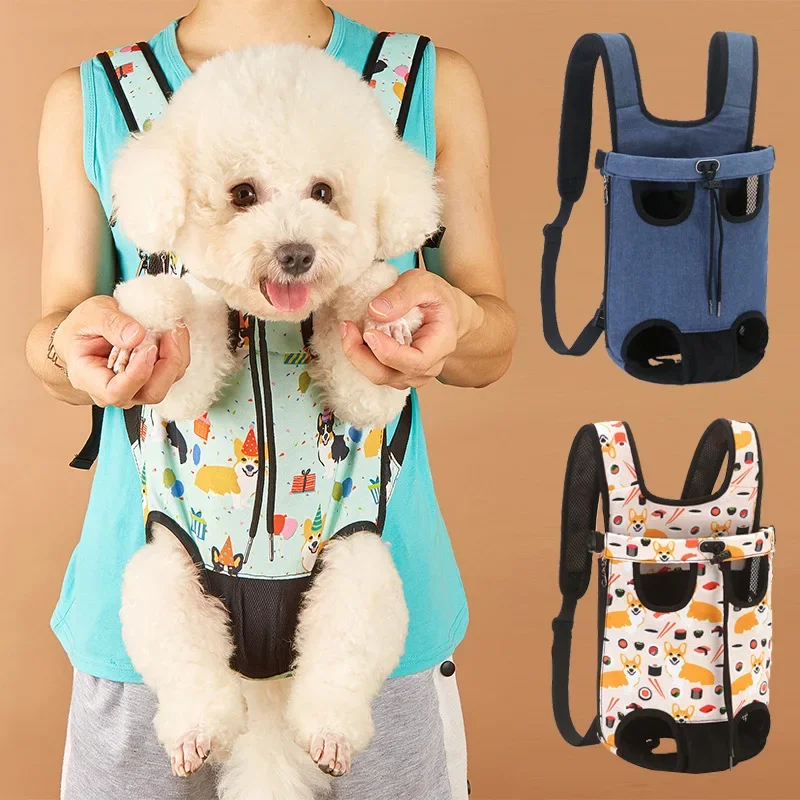 Pets Products Denim Pet Dog Backpack Outdoor Travel Cat Carrier Bag for Small Dogs Breathable Shoulder Puppy Kedi Carring Bags