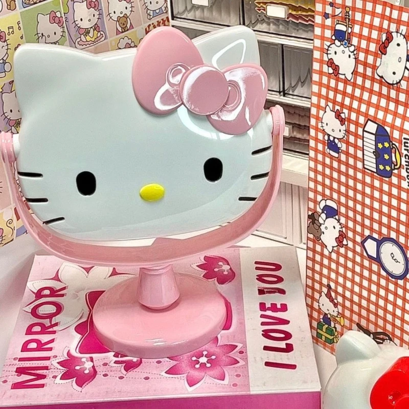 Espejo de maquillaje de escritorio Sanrio HelloKitty, lindo espejo de tocador con luz para decoración de dormitorio, el mejor regalo para novia y BFF al por mayor