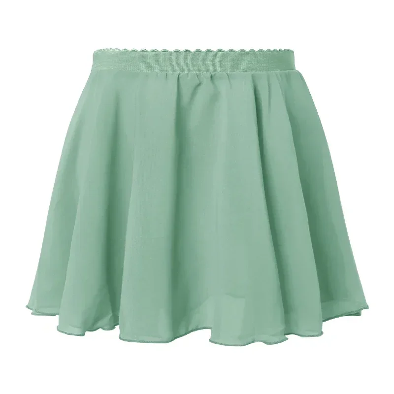 Jupe de Ballet bleu paon pour filles, jupe de danse en mousseline de soie, taille élastique, jupe de gymnastique pour filles, jupe Tutu pour Ballet