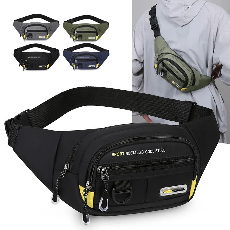 Men's Large Capacity Fitness Waist Pack Portable Anti Theft Ultra Thin Small Chest Bag Sports Outdoor Leisure Running Waist Bag