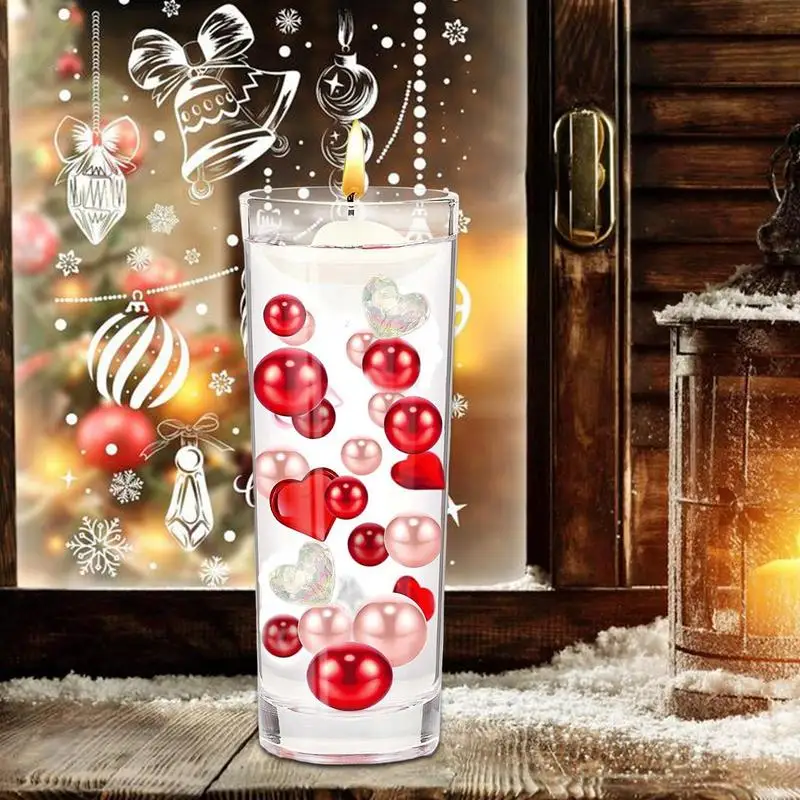 اللؤلؤ العائمة القلب زخرفة اللؤلؤ Vases DIY بها بنفسك زهرية حشو مجموعة لحفلات الزفاف حفلة عيد ميلاد الذكرى عيد الحب ABS