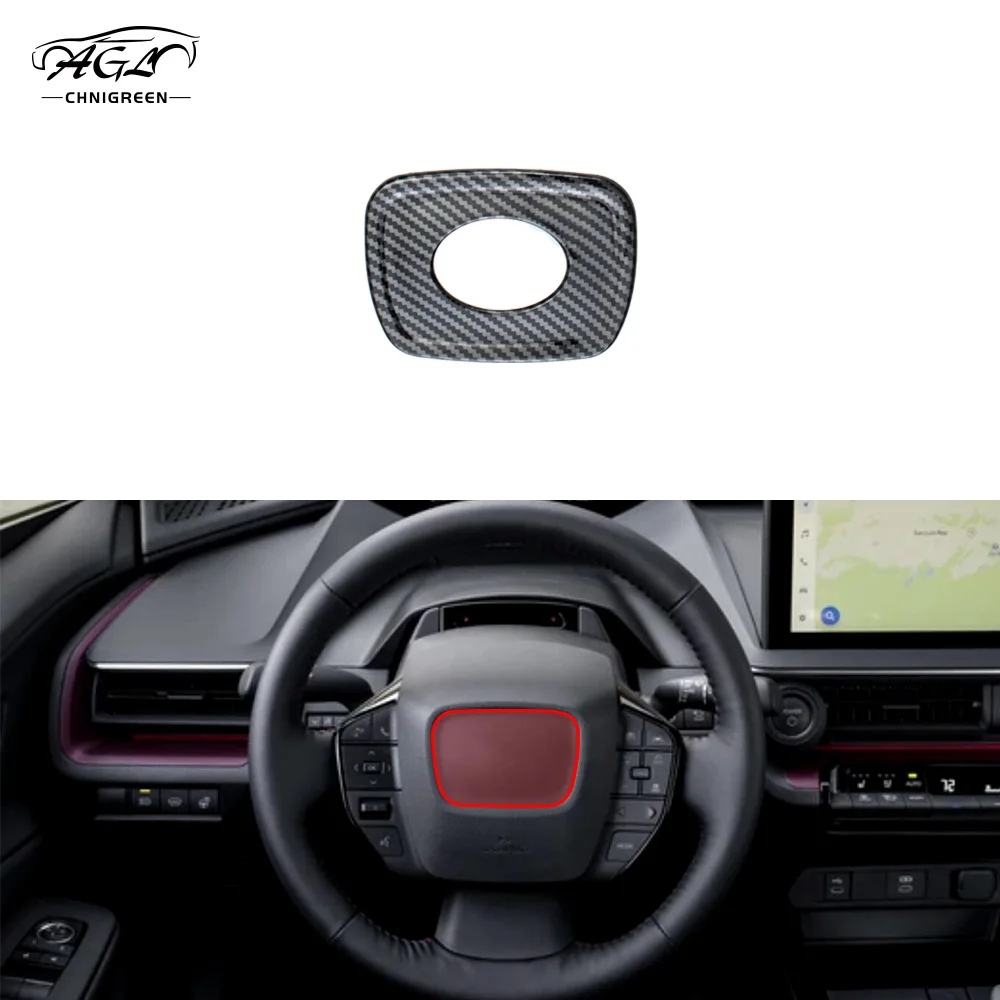 ABS Carbon Fiber Color Steering Wheel Decorative Trim Cover Interior for Toyota Prius 2023 2024