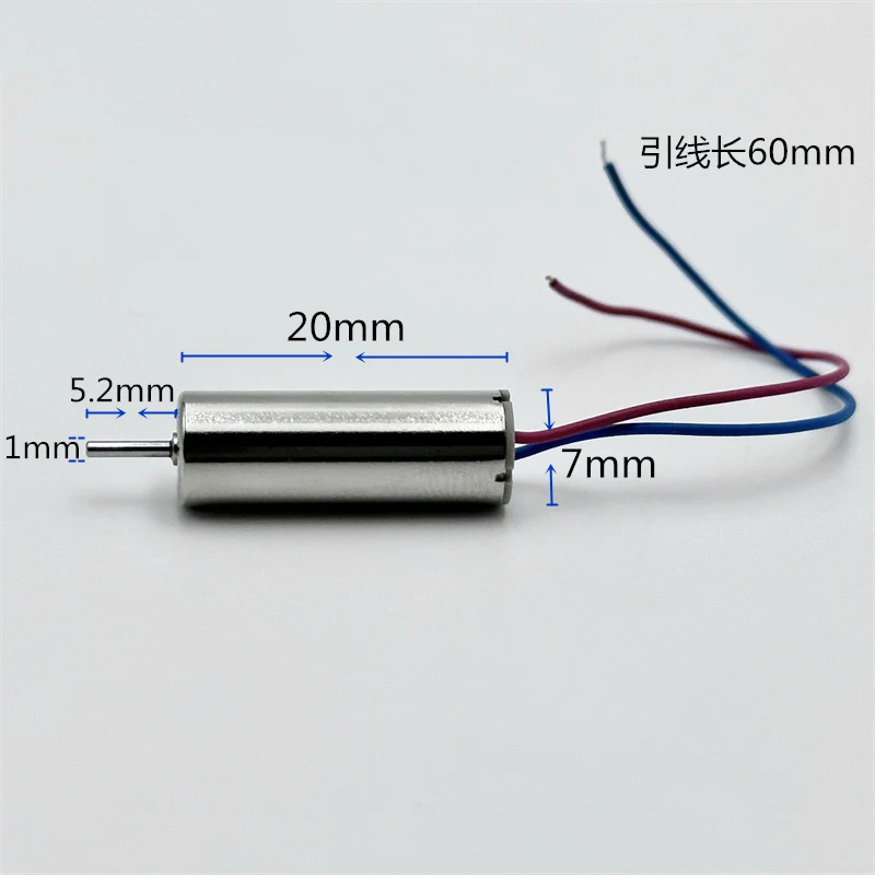 2 sztuki 720 7mm * 20mm CW CCW Mini silnik bezrdzeniowy DC3.7V 48000 obr./min wysokie obroty mikro silnik płytki kubek DIY do modelu samolot