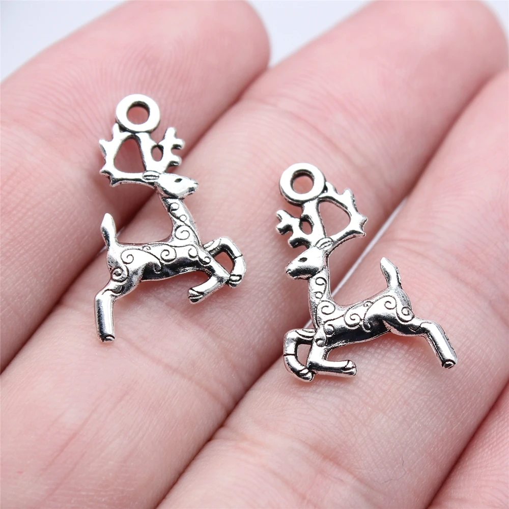 WYSIWYG 20pcs 3 Colors 22x14mm Elk Deer Charm For Jewelry Making Zinc Alloy Jewelry Findings