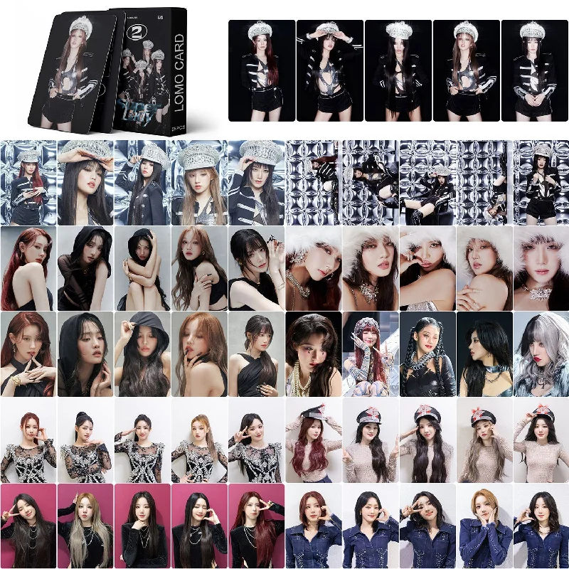 55pcs/set Kpop Gidle Lomo Cards (G)I-DLE 2nd Album Super Lady Photocards Photo Cards Postcards Fans Gifts