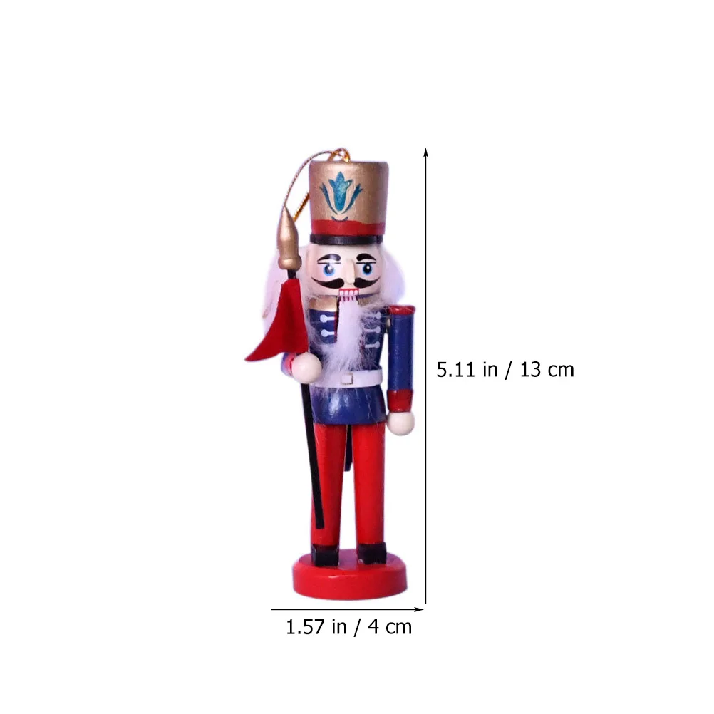 

4pcs Wooden Nutcracker Puppet Hanging Xmas Decoration For Desktop Table Christmas Tree Ornament Holiday Gift