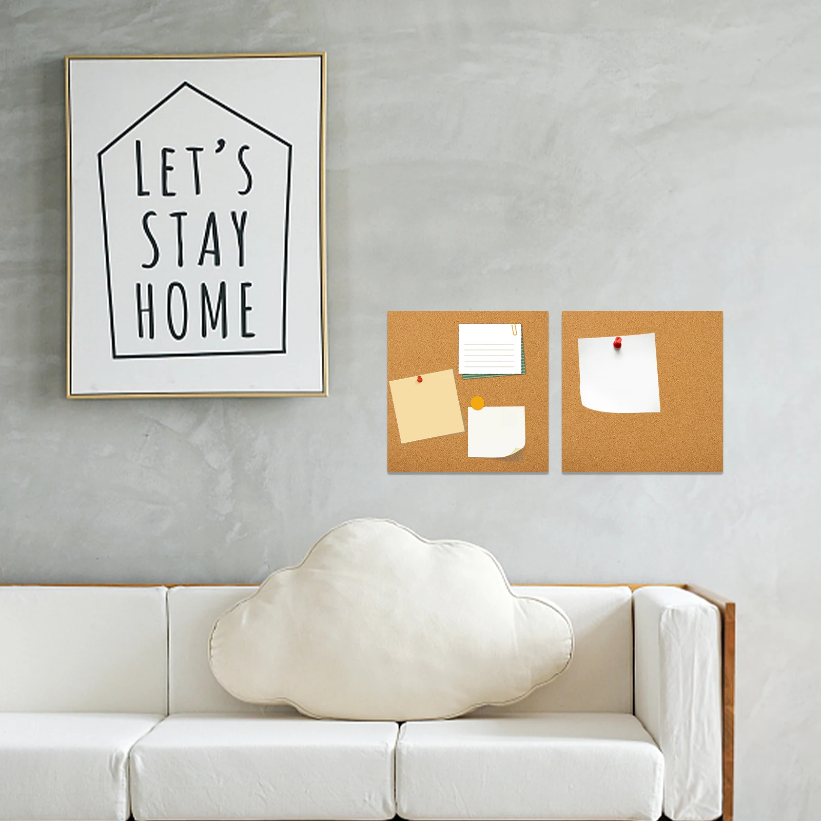 

5 Pcs 300x300x1mm Soundproof Cork Paper Self Adhesive Bulletin Board Tiles Wall Decorative Boards for Office Home Creative