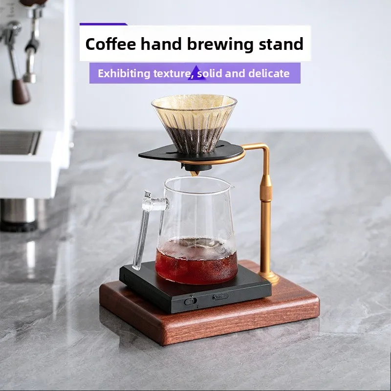 

Adjustable height hand-pouring filter cup stand coffee dripper wooden base hand-pouring coffee rack