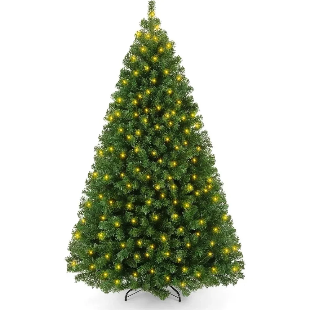 6ft Pre-Lit Artificial Holiday Christmas Tree with Warm White Lights, Premium Hinged Spruce Xmas Tree with 800 Branch Tips