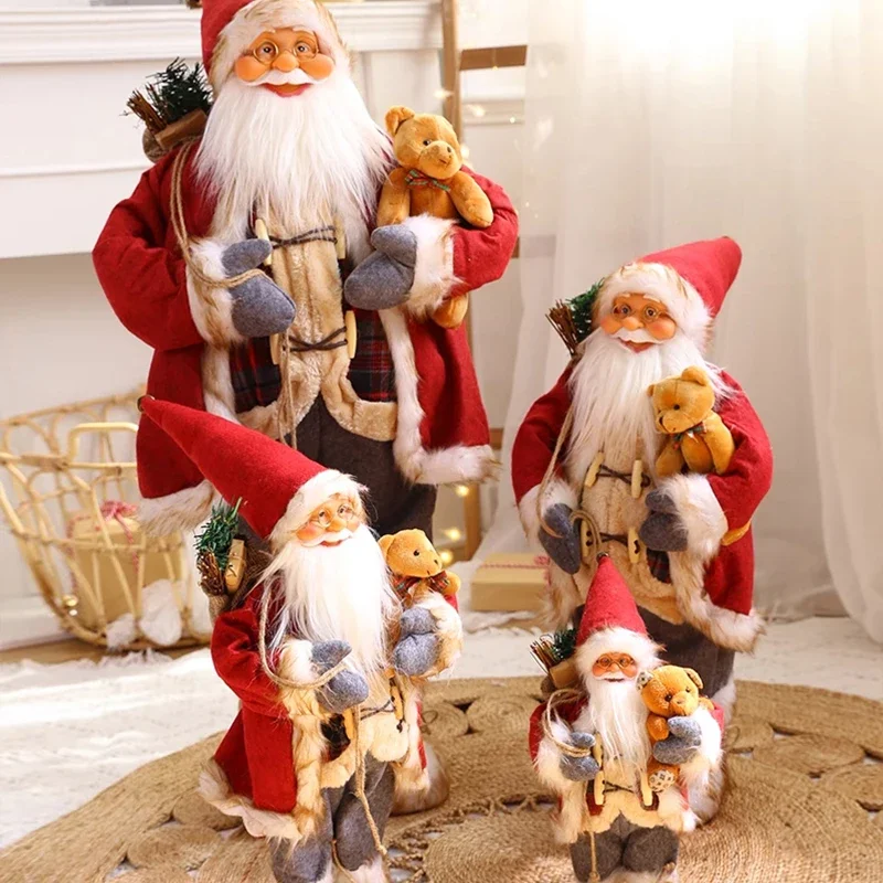 Santa Claus group gift doll scene arrangement Christmas tree doll