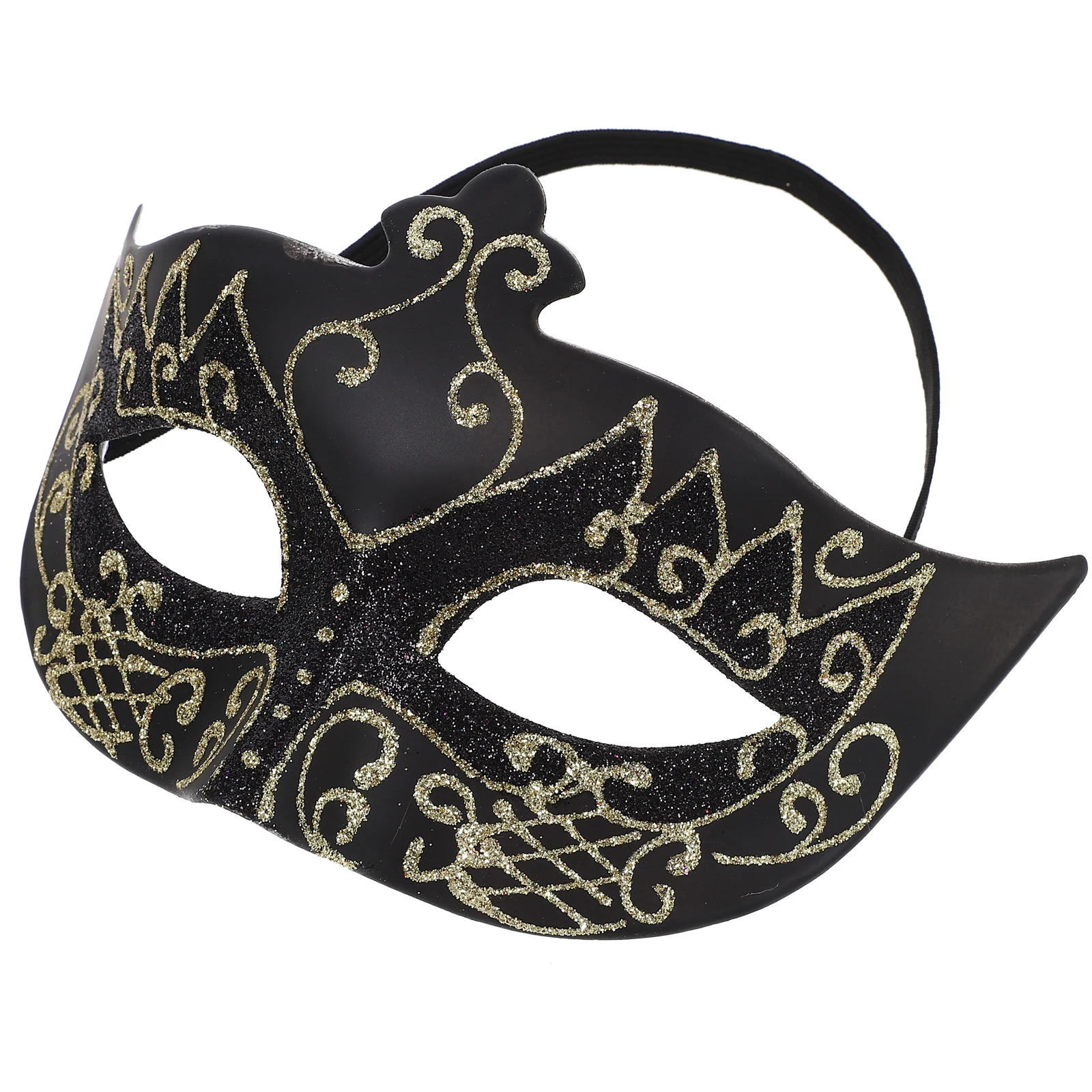 

Gold Half Face Mask for Men Black Scary Halloween Masquerade Party Costume Masks Lightweight Comfortable Stylish Male