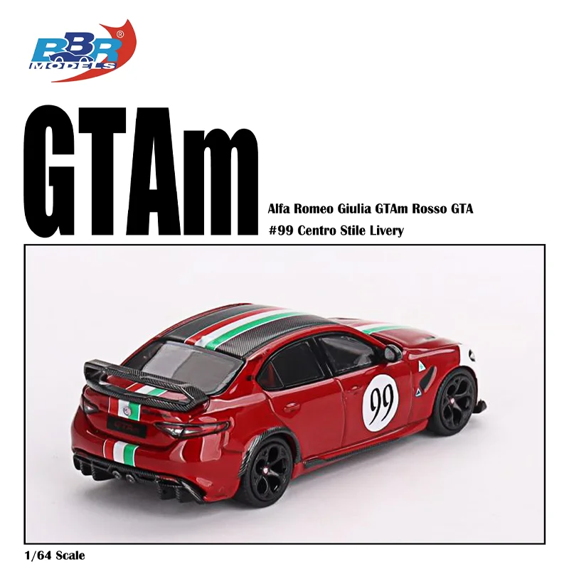 Bbr 1/64 Alfa Romeo Giulia Gtam Rosso Gta #99 Centro Stile Livery Legering Speelgoed Motorvoertuig Diecast Metalen Model Geschenken