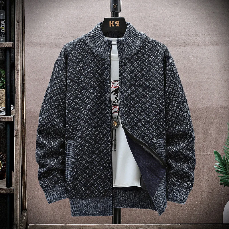 

Autumn and Winter New Men's Knitted Cardigan Sweater 2023 Fashion Versatile Coat Men's Fashion Stand Neck Sweater