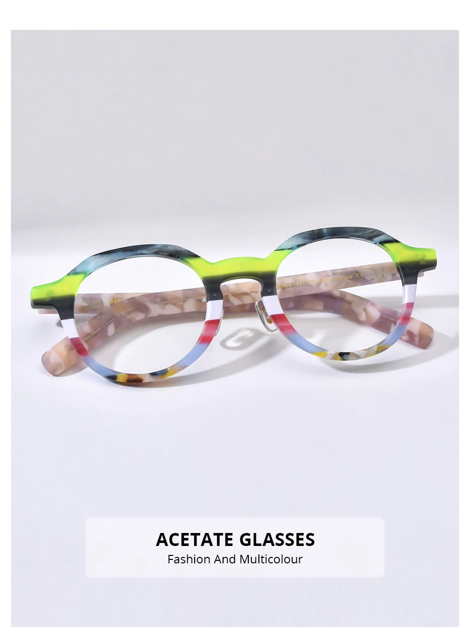 HEPIDEM Acetat Brille Rahmen Frauen übergroße große runde Brille japanische handgemachte Brille dicke transparente Brille 9351 – Detail 15