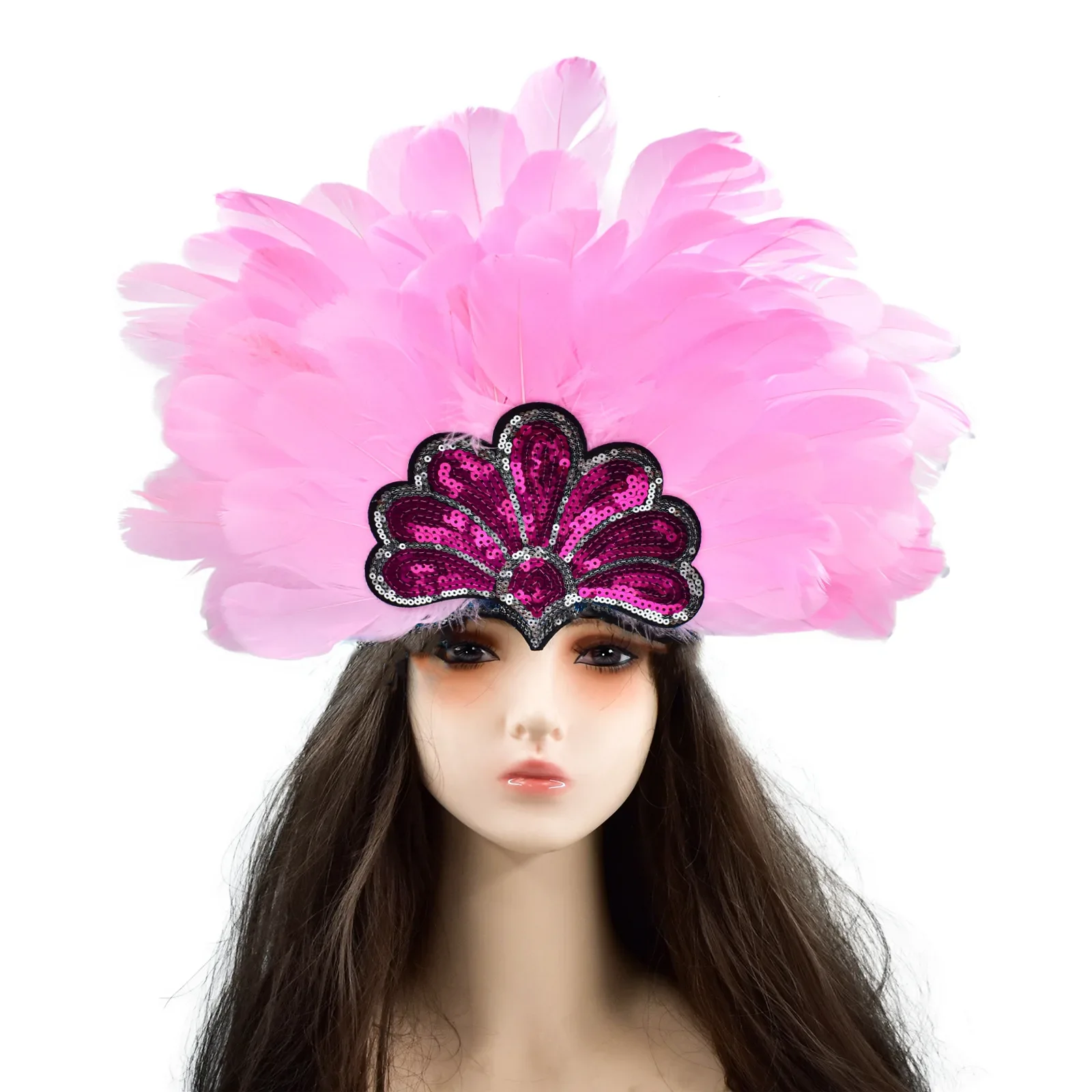 

Womens Headdress Colorful Feather Headband Party Dance Performance for Women
