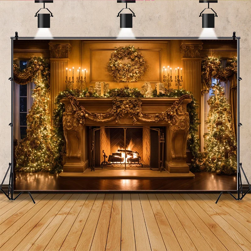 

ZHISUXI Christmas Day Indoor Photography Backdrops Living Room Restaurant Exterior Wall Photo Studio Background Props QS-53