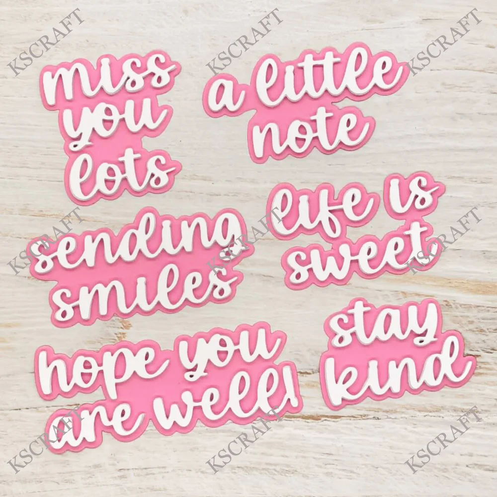 KSCRAFT Daily Sentiments Cutting Dies Stencils for DIY Scrapbooking Decorative Embossing DIY Paper Cards