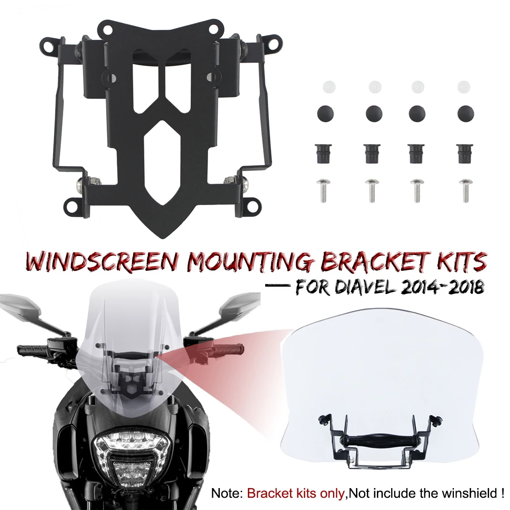 

Windscreen Strengthen Mounting Bracket Kits For Ducati Diavel 2014-2017 2018 Motorcycle Windshield Support Holder Accessories