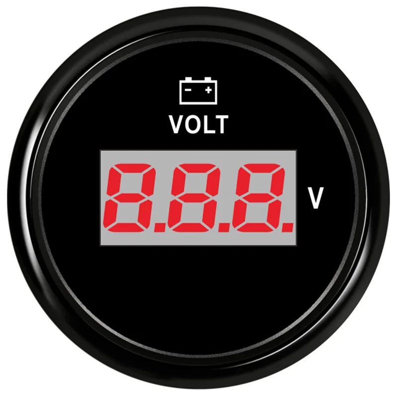 Auto / Boat Digital Voltmeters 8-32v Display Voltage Gauges 52mm White Volt Meters with Red Backlight for Truck Rv