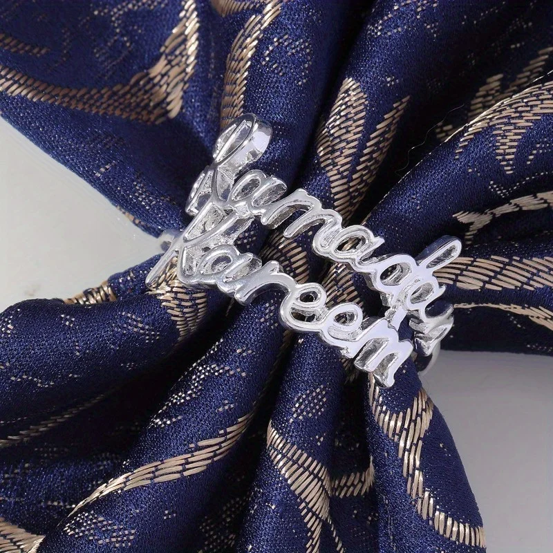 Alloy Alphabet Napkin Rings Western Style Restaurant Napkin Clasp Hotel Art Wedding Decoration Desk Ornament