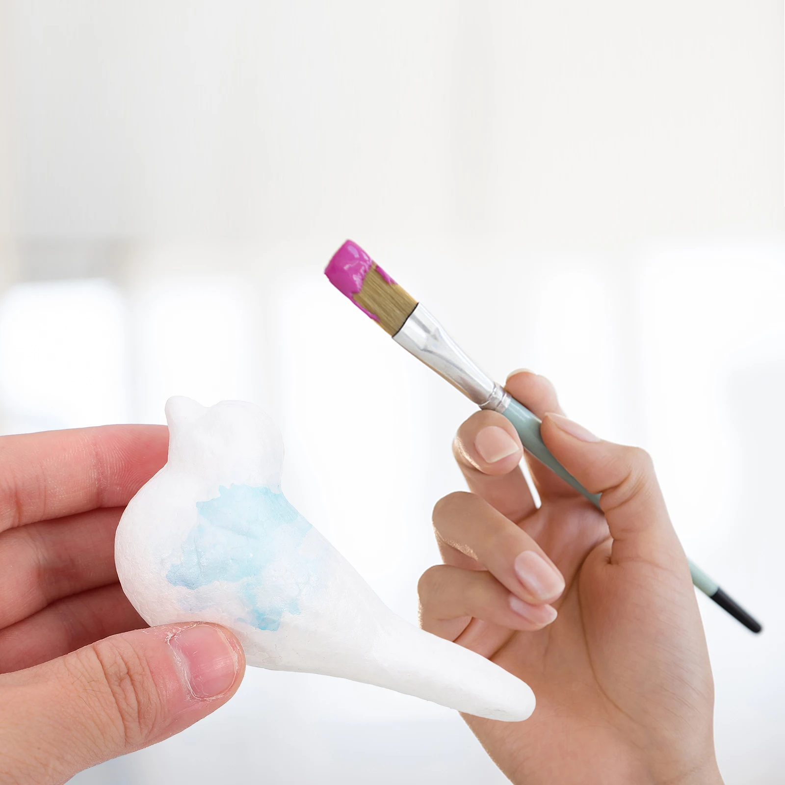 12 قطعة من طيور الرغوة غير المكتملة، لوحة يدوية للطيور، ديكور حرفي لعيد الفصح وعيد الميلاد والهالوين وحفلات الطيور الرغوية #4