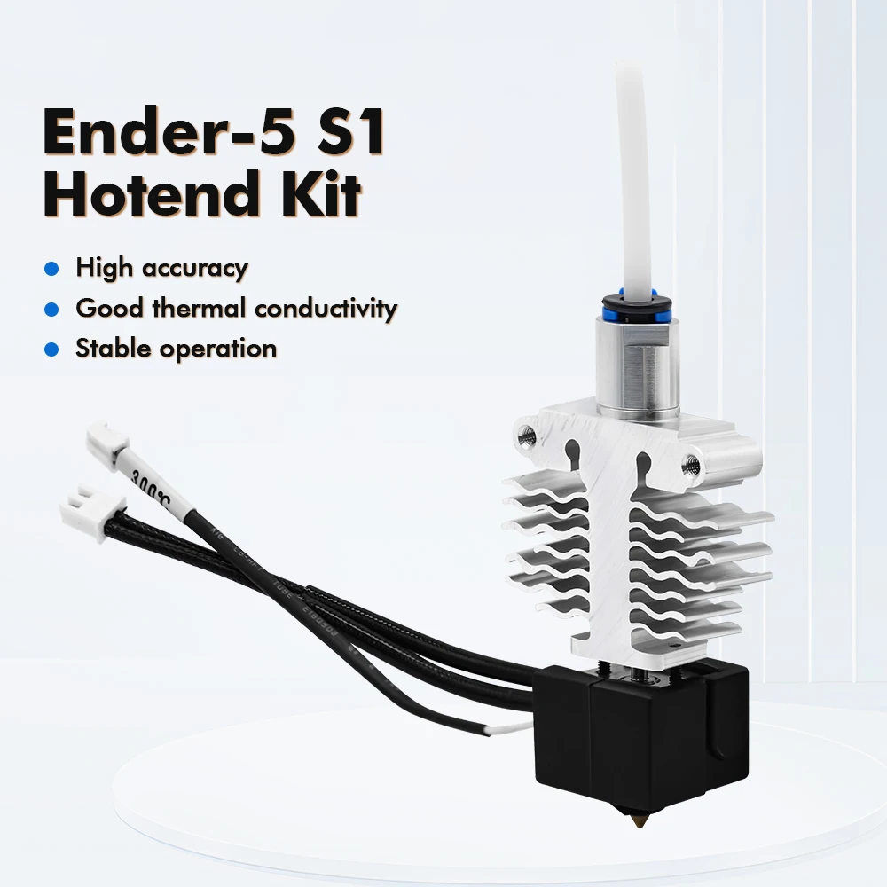 

НОВЫЙ Ender-5 S1 ​ Комплект Hotend из титанового сплава + медный блок нагревателя горла, силиконовый чехол Ender-5 S1, детали 3D-принтера