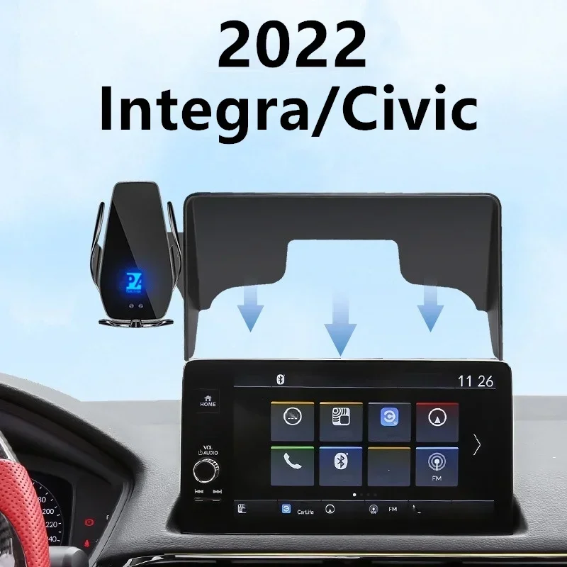 2022 For Honda Integra Civic Car Screen Phone Holder Wireless Charger Navigation Modification Interior 9 Inch Size