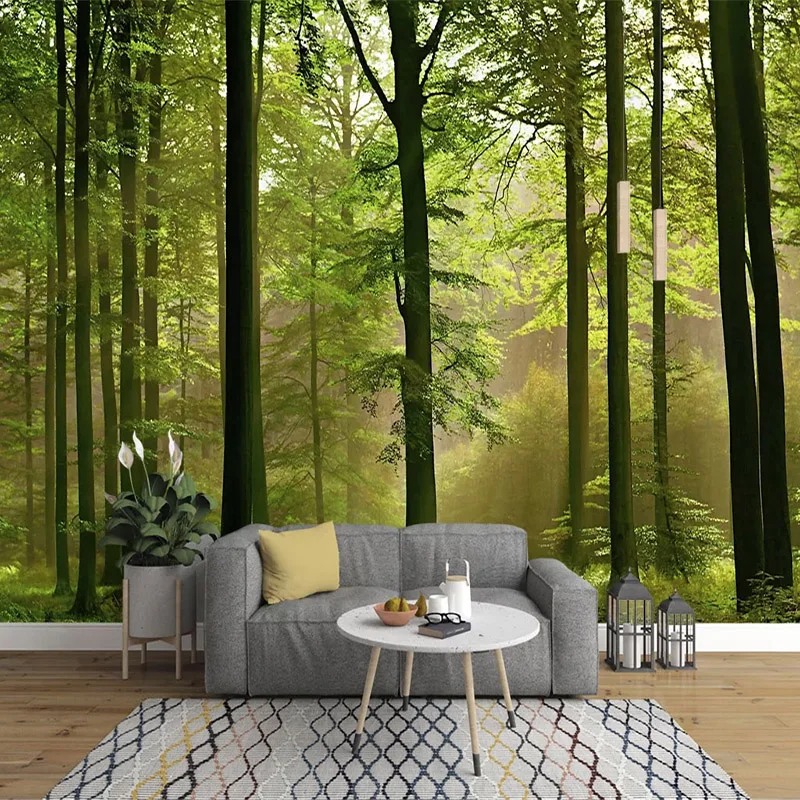 

Custom 3D Mural Wallpaper Forest Green Scenery 3D Stereoscopic Wall Murals Modern Living Room Decoration Wall Papers Home Decor