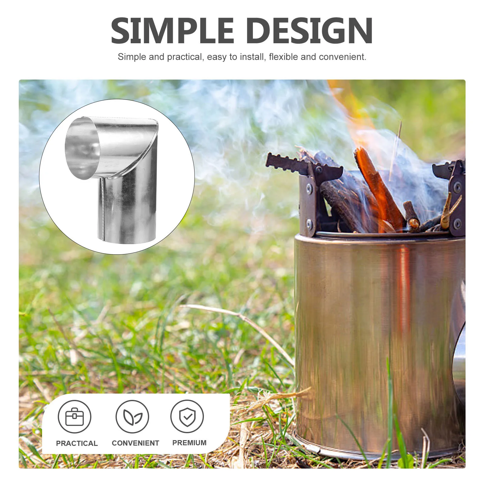 

Metal Stove Pipe Aluminum Chimney Exhaust Flue Pipe 90 Degree Stove Vent Hose Flexible Kitchen Exhaust Ventilation