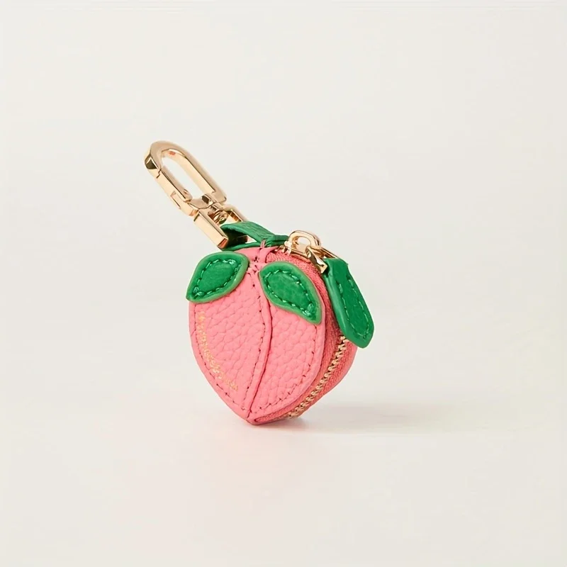 ﻿   イチゴ、桃、レモン、梨、かわいいフルーツの形をした小銭入れ、かわいいフェイクレザーのミニ財布、女性へのギフトに最適です。