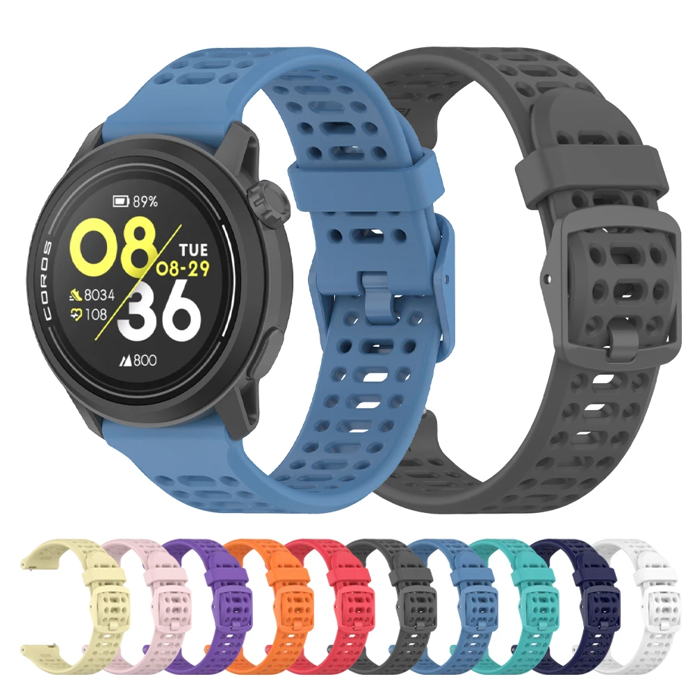 22 20mm 公式ストラップ COROS PACE 3 用シリコン時計バンド COROS PACE 2/APEX 2 Pro/APEX 46mm 42mm 通気性ブレスレットベルト