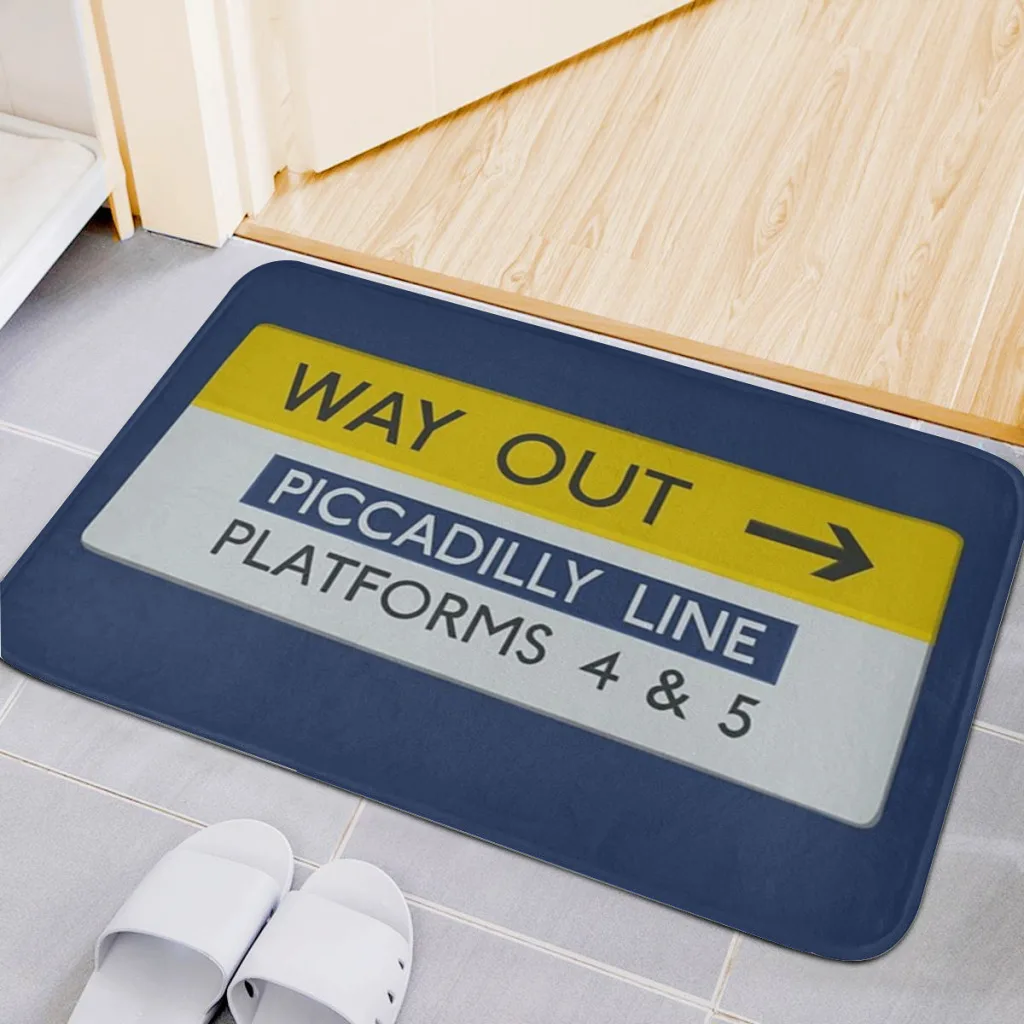 London Underground Way Out Sign (Picadilly Line) Room Rug   Carpet Flannel  Interior Home Decorations Dressing