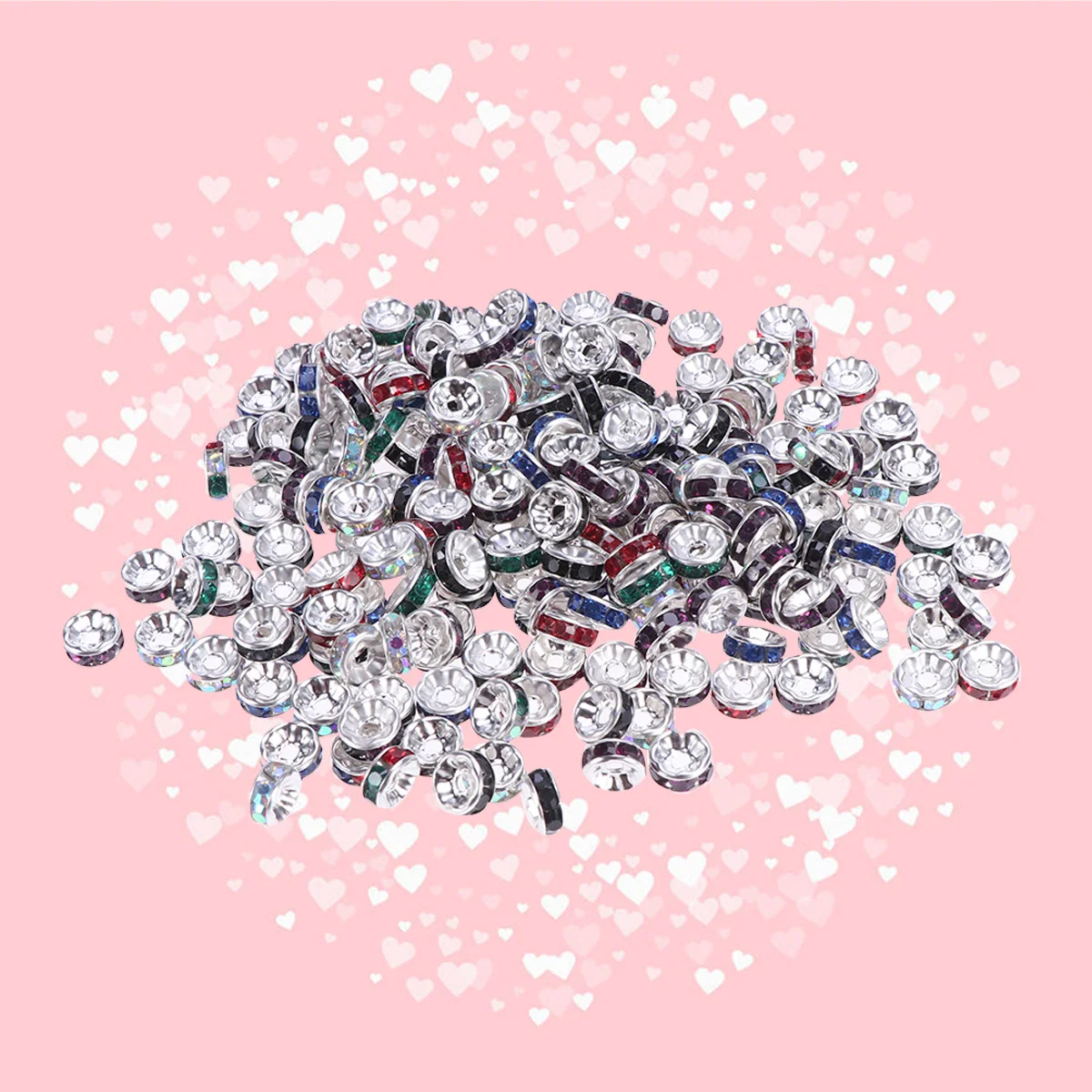 

200Pcs Jewelry Beads Accessories Random Color Round Dyed Glass Beads for Creative Jewelry Craft Making Beading Kits