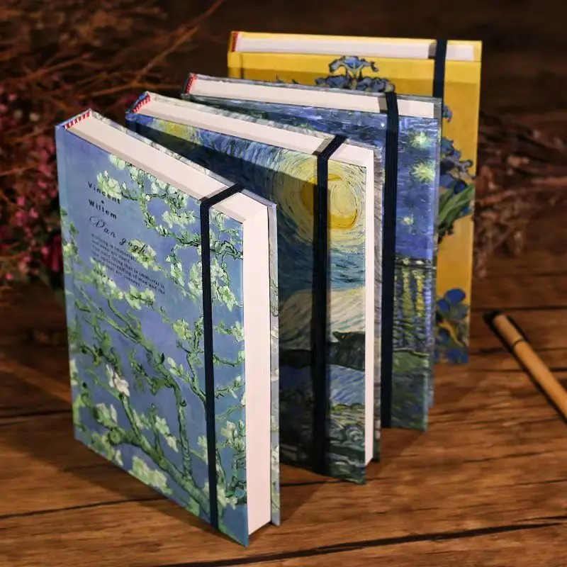 

European Retro Thickened Hard Shell Blank Diary Literature and Art Van Gogh Value Classical Sketchbook Sketchbook Painting Book
