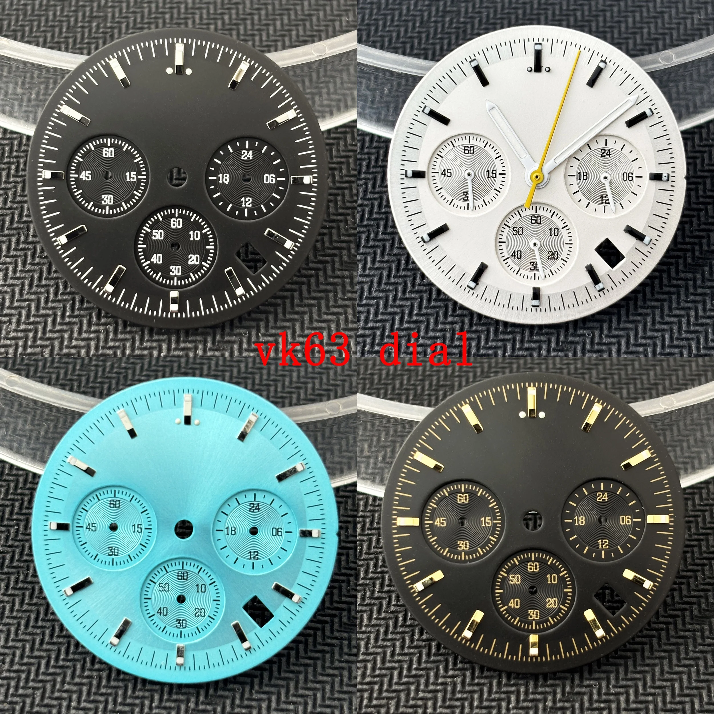 32.5 مللي متر الطلب vk63 الاتصال الهاتفي ل 40 مللي متر حافظة ساعة اكسسوارات VK63 حركة ساعة اليد تعديل أجزاء أدوات VK63 الاتصال الهاتفي الأبيض