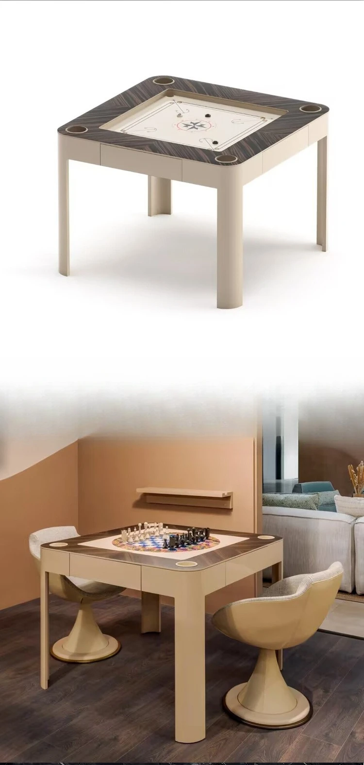 Italian light luxury high-end solid wood multi-functional chess and card table luxury designer entertainment table