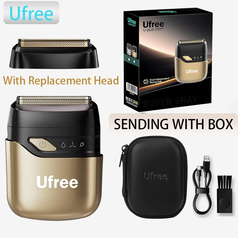 

Мужская бритва с фольгой Ufree, улучшенная электробритва, перезаряжаемая мужская бритва с 4 плавающими лезвиями, светодиодный дисплей USB-C Travel R