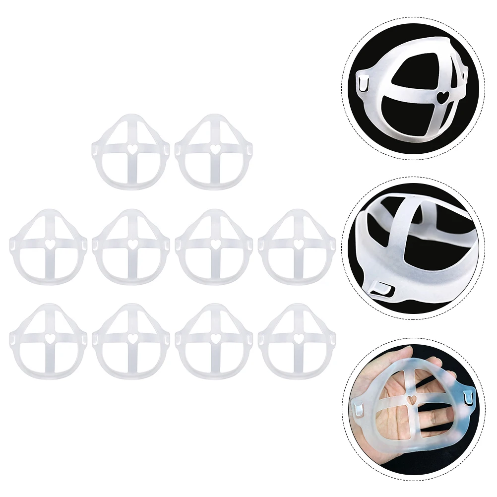 

10 pcs 3D Bracket Reusable Pe Material Lightweight Easy Clean Lipstick Protective Stand Mask Inner Support Frame Face