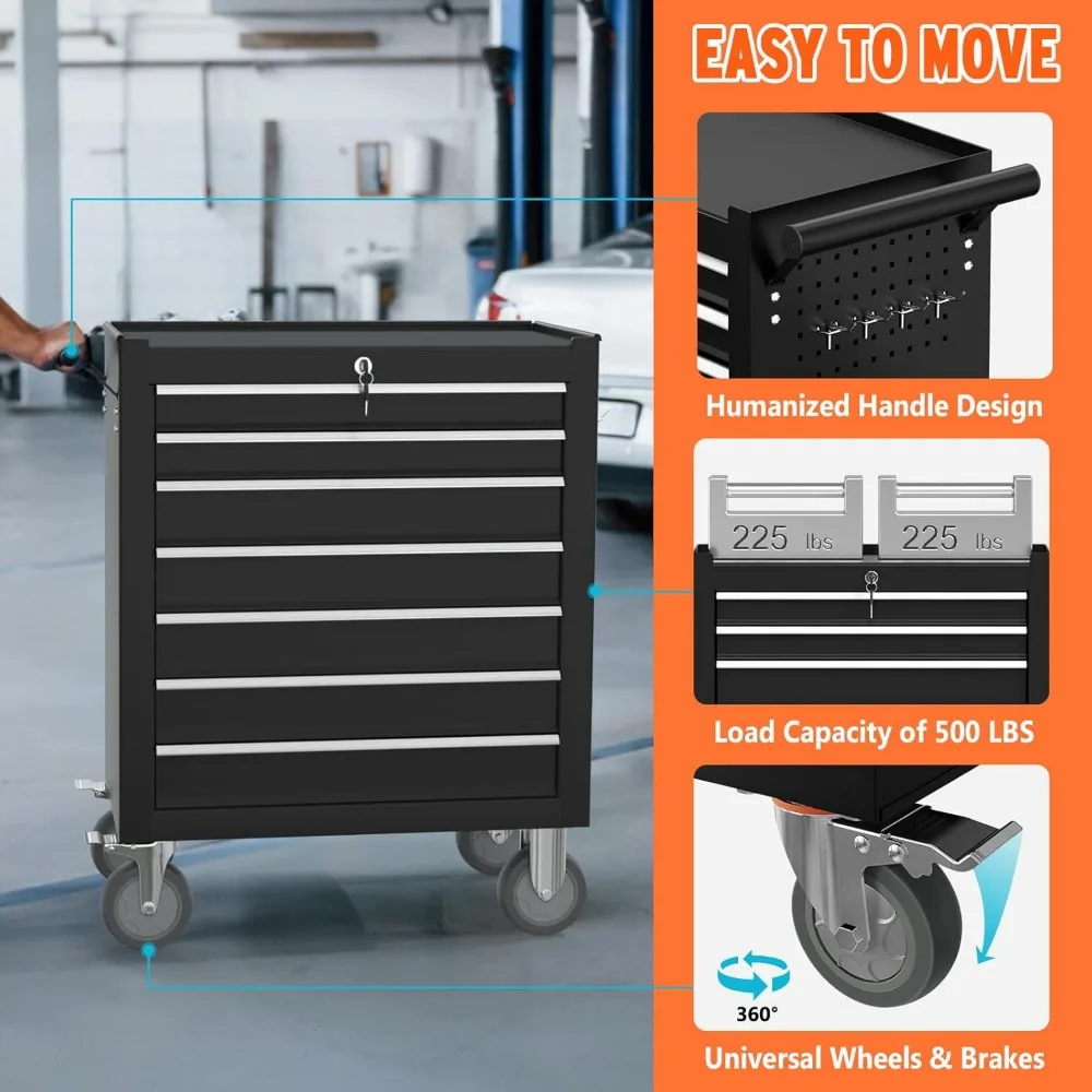 B&W International Jumbo 6700 Grande valigetta per attrezzi da esterno con tavoli portautensili tascabili in arancione