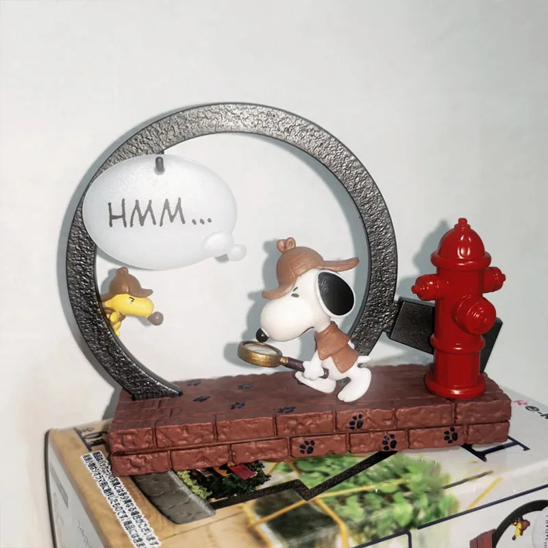 Rement Peanuts Snoopy Frame Art Collection Original Blind Box Mini Diorama Figure Retro Frame Display Model Desk Decor view 2