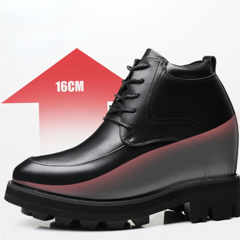 Increase Shoes Men\'s 10cm Men\'s Inner Height-increasing Leather Shoes Business Formal Leather Wedding Shoes Men\'s Elevator 12cm