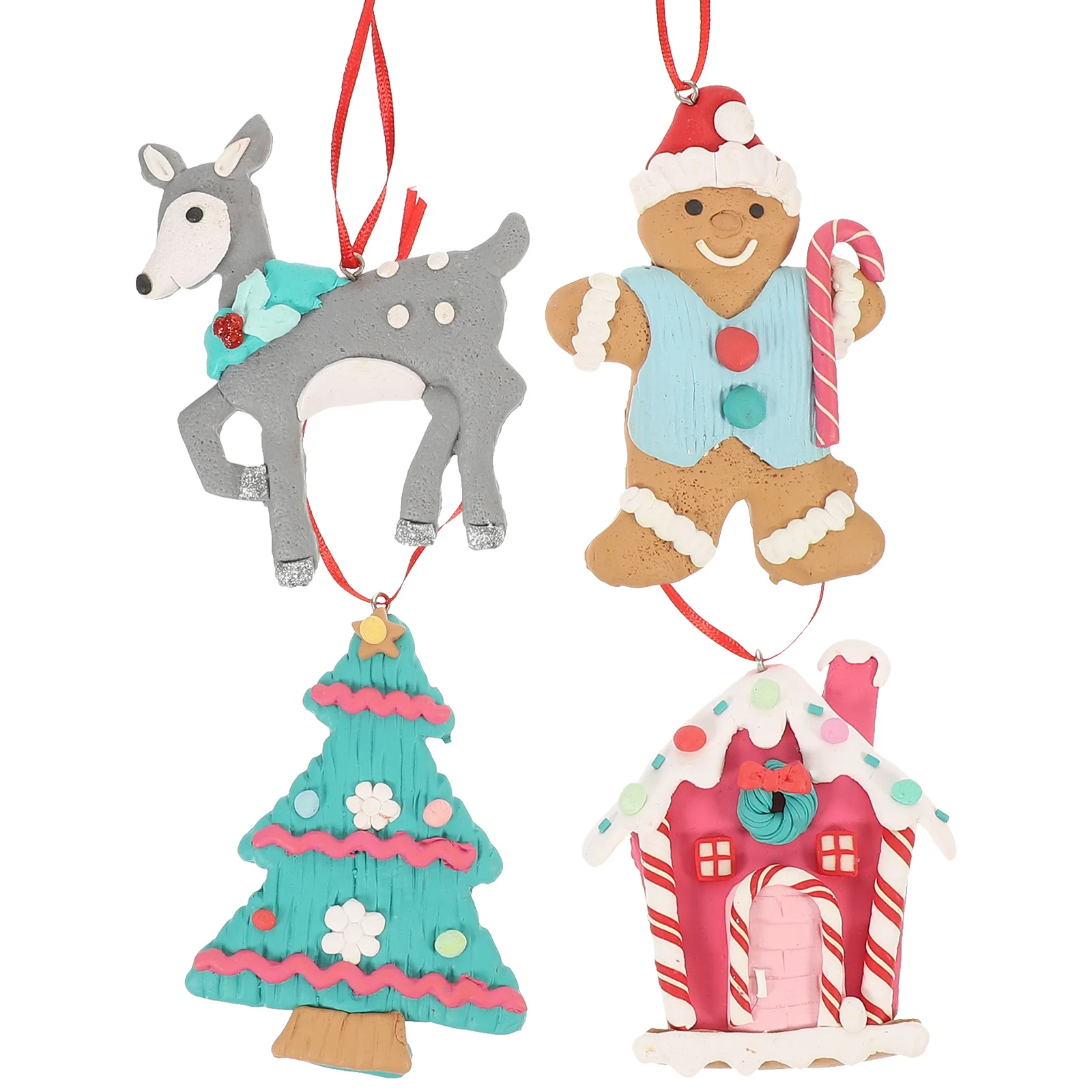 

4Pcs Christmas Tree Hanging Decorations Cute Xmas Ornaments Xmas Tree Decor Holiday Party Christmas Decorations