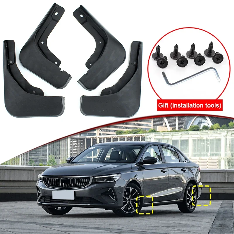 ABS Car Mud Flaps Splash Guard Mudguards Car Styling For Geely Emgrand 4th 2022 2023 MudFlaps Front Rear Fender Auto Accessories