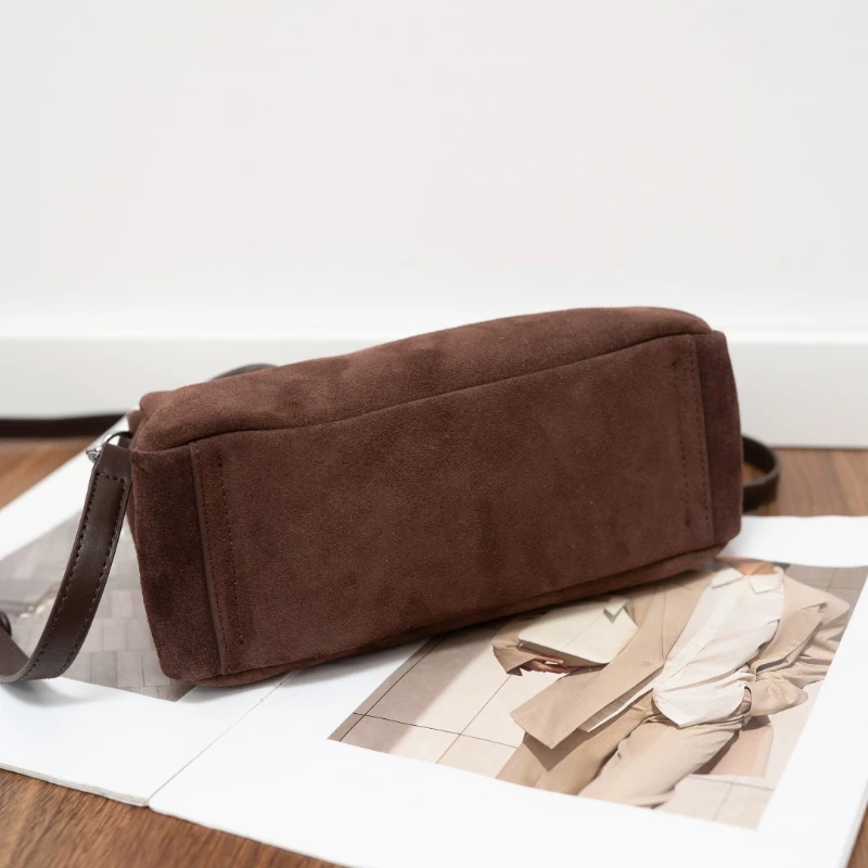 Vintage Suede Cowhide Tote Bags High Quality Designer Luxury Boston Handbag Winter New in Women's Bags Korean Hand Bag Ladies