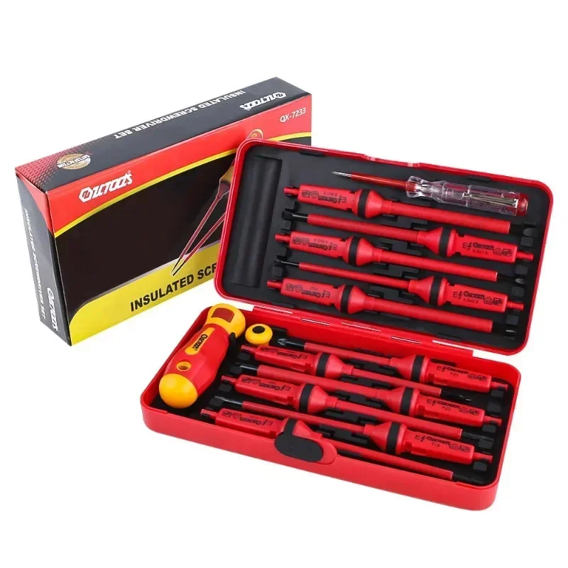 

Multi functional electrician maintenance screwdriver with strong magnetic cross screwdriver VED insulated manual screwdriver set