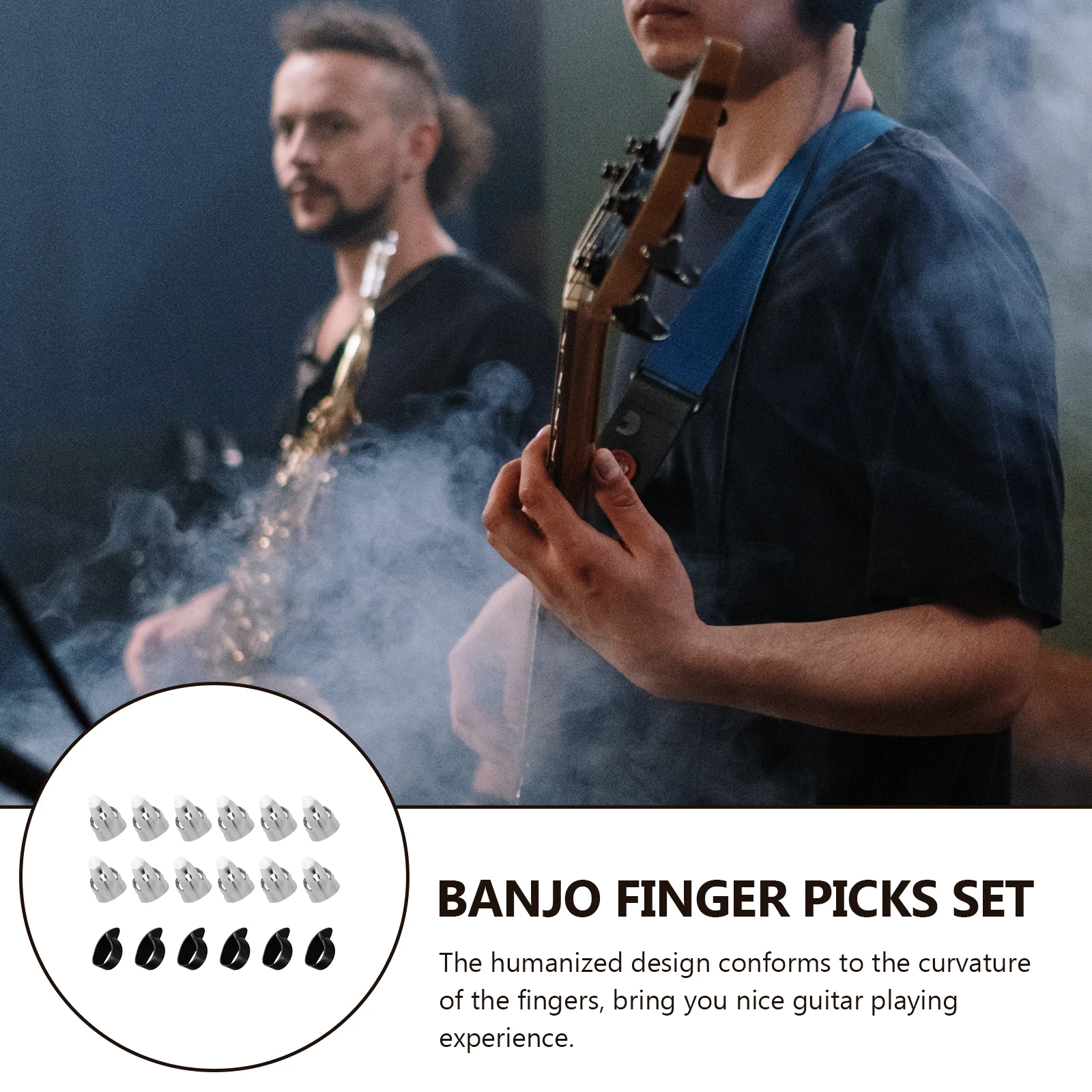 

Guitar Finger Cots Picks Metal Multifunction for Banjo Zinc Alloy Thumb Electric Acoustic