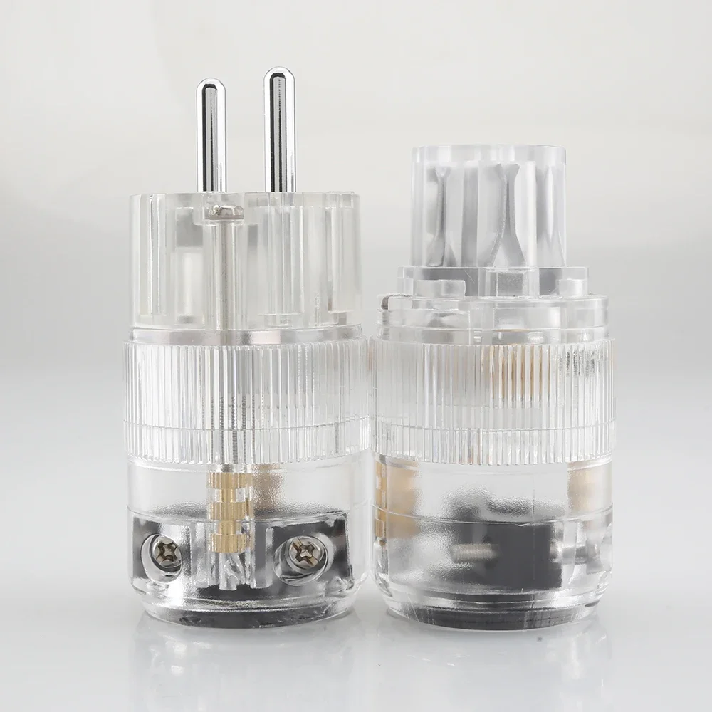 ใหม่ Audiocrast TE TC โรเดียมชุบเสียงเกรด Schuko Power Connector ปลั๊กไฟ AC ปลั๊กไฟหญิงโรเดียมชุบ