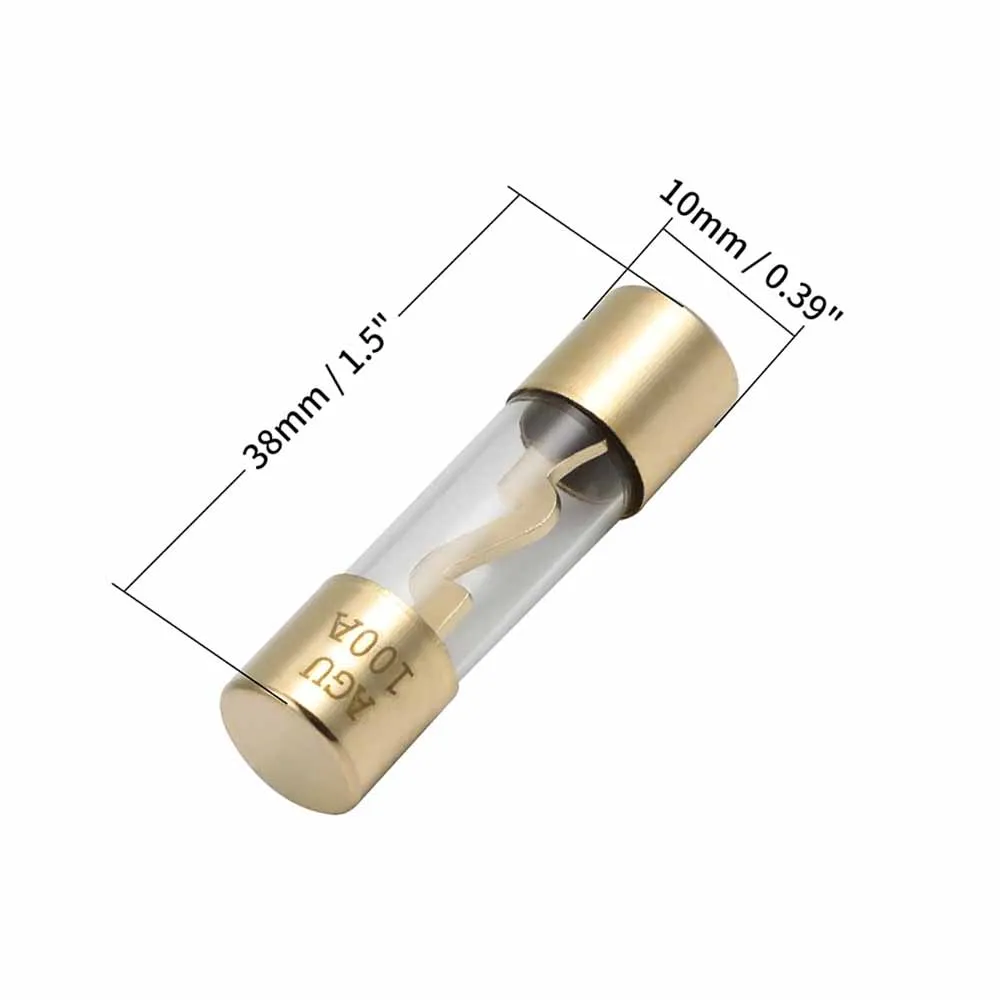 20PCS AGU Glass Fuse 10x38mm 10A-100A Fast Acting Fuse Electronic Circuit Protection Component