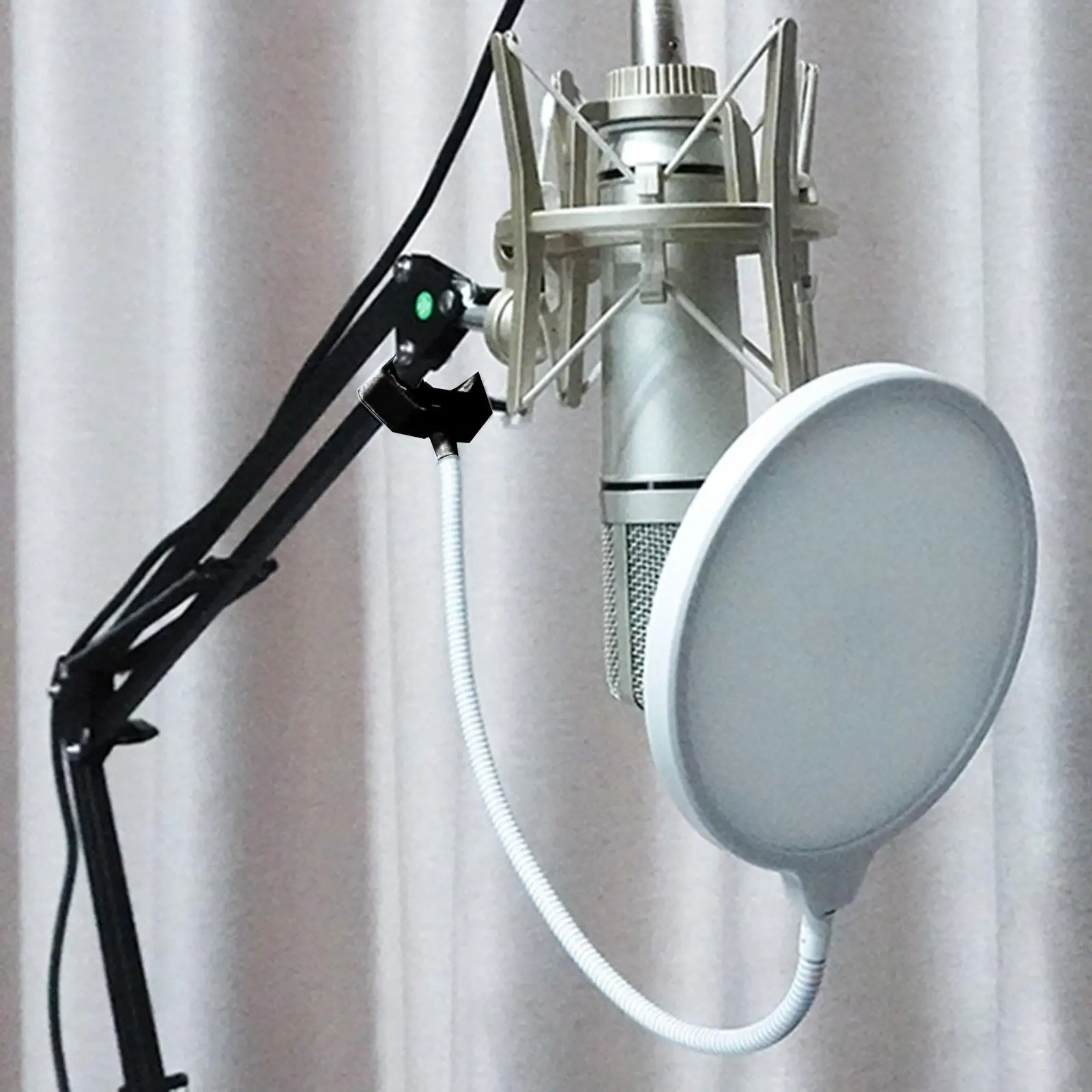 

Металлический микрофонный ветрозащитный экран с двойным слоем для профессиональных сценических усилителей и студийной записи